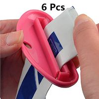 Anasu 6PCS Toothpaste Squeezer Dispenser Multi-Purpose Tube Rolling Holder Toothpaste Tube Cleanser Dispenser Extract (6PCS Red)