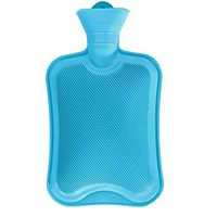 LIUHUA Hot Water Bottle, Natural RubberDurable Hot Water Bag for Hot Compress and Heat Therapy Hot Water Bottle Travel Water Bags,Blue,M