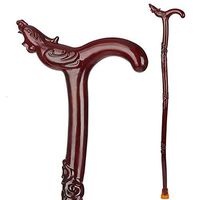 Crutches Phoenix Head Hand Carved Cane Unique Design Walking Stick Crafted Ergonomic Handle Light Wooden 38" for Men Women,A