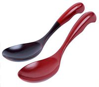 YOULEJU Fashion Japanese Style Salad Solid Wooden Spoon 2Pcs