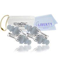 Etymotic Research ER20 Ear Plugs (2 Pair, Frost Color, Standard Fit) - High Fidelity Noise Reduction - Includes Carrying Case and Liberty Cleaning Cloth