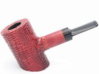 Tobacco Pipe - Model No: 301 Cherrywood - Mahogany Rusticated - Hand Made from Top Quality Woodblock