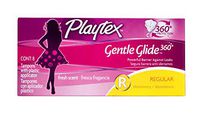 Playtex Gentle Glide Tampons With Comfortable Plastic Applicator, Regular Absorbency, Fresh Scent, 8-Count (Pack of 4)