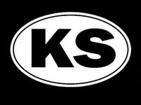 Kansas Sunflower State Tourism Logo Decal Sticker - White Vinyl Decal for Cars, Macbooks, and Other Laptops