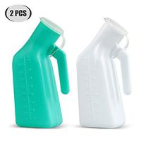 Seneme Portable Male Urinal Pee Bottles with Lid 32oz./1000mL, Urinals for Men (2 Pcs)
