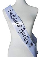 Retirement Party Gift Sash I'm Retired Bitches White & Black with safety Pin for adjustable closure