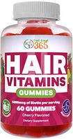 Hair Gummy Vitamins with Biotin 5000mcg for Men & Women by Feel Great 365. Promotes Natural Hair Growth, with Shiny, Thicker and Stronger Hair.* Packed with Vitamins B-12, C, D, and E & More