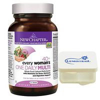 New Chapter Every Woman's One Daily 40+, Women's Multivitamin with Probiotics, Vitamin D3, B Vitamins - 72 Tablets Bundle with a Lumintrail Pill Case