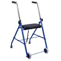 Help move Daily Necessities Elderly Walker Pulley with Seat Lightweight Folding Auxiliary Walker Aluminum Alloy Trolley