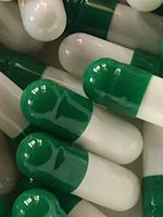 Empty Gelatin Capsules Size 4 Green/White* (500)
