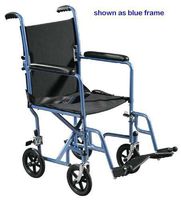 Complete Medical 10950J Transport Wheelchair with 19 Lightweight - Red