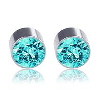 Lottoy 1 Pair Unisex Weight Loss Ear Stud, Healthy Stimulating Acupoints Magnetic Therapy Earrings,No Piercing (Acid Blue)