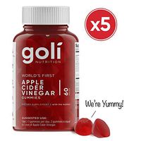 World's First Apple Cider Vinegar Gummy Vitamins by Goli Nutrition - Immunity, Detox & Weight (5 Pack, 300 Count, with The Mother, Gluten-Free, Organic, Vegan, Vitamin B9, B12, Beetroot, Pomegranate)