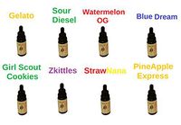 8 Pack of 15ml Bottles Terpene Infused Liquidizer 99% Pure Colorado Terpenes Strain Profiles