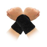 uxcell Black Pullover Stretchy Wrist Sweatband Support 2 Pcs S
