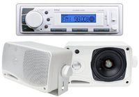 New Pyle PLMR20W AM/FM USB/SD iPod AUX Receiver Stereo + 2 3.5" 200W Speakers