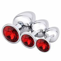 APMIX 3PCS Stone Butt-Anal-Play Filrt Toys-Red