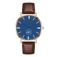 Fxbar,Fashion Men Watch Quartz Faux Leather Analog Wrist Watch Brand Luxury Business Wristwatch(Brown)