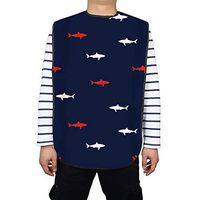 FUSHIDA Adult Bib,Mealtime Clothing Protector Waterproof PVC Bibs for Adults, Elderly Christmas Gift, Washable Printing Cotton Cover for Men & Women Eating with Adjustable Strap Bibs(FYH522)