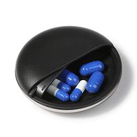 Pill Box for Purse (1 Pack), Opret Portable Pill Case Holder for Travel Pocket, Single Daily Pill Container for Men Women (Black)