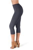 SATINA High Waisted Super Soft Capri Leggings - 20 Colors - Reg & Plus Size (Plus Size, Charcoal)