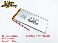 3.7V 3000mAh 3056130 Lithium Polymer Ion Rechargeable Battery Lithium Polymer Li-Po Battery for MP4 GPS MP3 Bluetooth Stereo DIY Gift