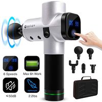 Massage Gun,6 Speeds Percussion Deep Tissue Cordless Massage Device Relieve Muscle Soreness Stiffness Back Massager Handheld Relieving Body Pain Recovery in Sports General Physical (Silver Massger)