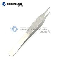 OdontoMed2011 Dental Tissue Forceps ADSON 4.75" 1 X 2 Teeth ODM