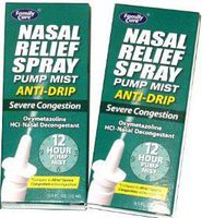 Nasal Relief Spray,pump Mist,anti-drip, Severe Congestion, (Oxymetazoline Hci) 12 Hour, 2 Pack.