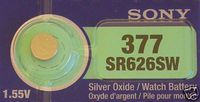 One (1) X Sony 377 SR626SW SB-AW Silver Oxide Watch Battery 1.55v Blister Packed