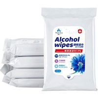 Alcohol Wipes (5 Packs, 50 Wipes), Large Wet Wipes(8" x 6"), 75% Rubbing Alcohol Wet Wipes Cleaning Wet Wipes for All-Purpose Cleaning