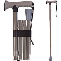Folding Walking Cane Collapsible Walking Stick - Adjustable Medical Foldable Cane for Men and Women - Contoured Handle, Gray