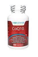 Worldwide Nutrition CoQ10 Dietary Supplement, Cardiovascular Health, Supports Healthy Heart Muscle, Antioxidant Health, Supports Digestive Health, 100 Milligram, 60 Softgels