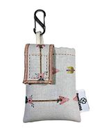 PumpCases Designer Insulin Pump Case w/Carabiner Clip (Med. 670G, Storm Blue/Rose Pink Arrow w/Clip)