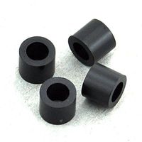 Electronics-Salon 100pcs 6mm Black Nylon Round Spacer, OD 7mm, ID 4.1mm, for M4 Screws, Plastic.