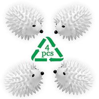 AKE-fit Dryer Balls, 4pcs Reusable Plastic Natural Laundry Balls Liquid Fabric Softener Alternative, Washing Machine Balls eco Friendly Hair Removal Lower Drying time and Money- White