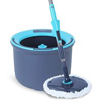 SCDTB Upgraded Stainless Steel Deluxe 360 Spin Mop & Bucket Floor Cleaning System Included Handle with 4 Microfiber Mop Heads