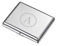 Visol Plated Cigarette Case - Holds 20 100mm Cigarettes (Silver) with Free Laser Initial Engraving