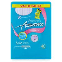 PACK OF 2 - Assurance Incontinence Underwear for Women, Maximum, S/M, 40 Ct