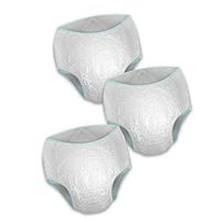 Moisture Proof Reusable Vinyl Underpants - Set of 3, White, Large
