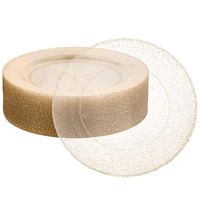 50 Plastic Disposable Dinner Plates | 10.25 inches Clear with Gold Glitter | Ideal for Weddings, Parties, Catering | Heavy Duty & Non Toxic (50-Pack) by BloominGoods