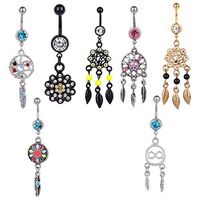 7pcs Tassels Dream Catcher Crystal Dangle Navel Belly Ring Body Piercing Beauty For gift Womans Party Accessory Elegant Cheap Casual Nice Decoration Woman