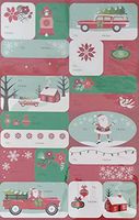 Pack of 100 Classic Retro Home for The Holidays Style Design Christmas Self Adhesive Gift Tags - Just Peel and Stick! - Festive Holiday Fun! to: / from: (Assorted Sizes)