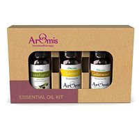 Aromis Essential Oils - Basic Kit 2-100% Pure Therapeutic Grade Oils - Eucalyptus, Lemon and Cedarwood - 3 Pack - 10ml, Undiluted, Natural, Premium, Massage Oil, Oil For Aromatherapy, Diffuser
