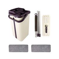 VeliHome Household Cleaning Dust Mop with Bucket, Practical Dust Mop Home Household Rotatable Floor Cleaning with Replacement Heads Home Cleaning Supplies