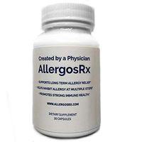 AllergosRX – Powerful and Immediate Allergy Relief Supplement (30-Count) - Allergy Multi-Symptom - Allergy Specialist Formulated - Probiotics for Immune Support