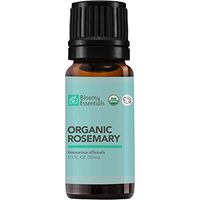 Bloomy Essentials Organic Rosemary Essential Oil 10 mL (1/3 oz) - Hair Growth, Anti Aging Antioxidant, Natural Skin Care for Acne and Wrinkles - 100% Pure, Undiluted, Therapeutic Grade