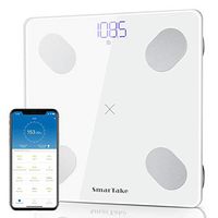 Bluetooth Body Fat Scale [Upgraded], SMARTAKE 11.8 x 11.8 Inches Digital Weight Scale, Large Platform Precision BMI Scale with Smart App, Body Composition Scale with 13 Key Data, White
