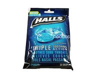 Halls Ice Blue Drops 30 Lz, Pack of 3