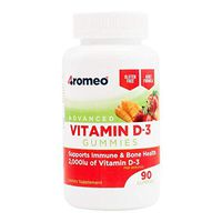 Adult Vitamin D3 Gummies (90 Count) – Natural Vitamin D3 Gummy – Regulate Immune & Neuromuscular System – Modulate Mood & Sleep Rhythms - Natural Strawberry, Peach & Mango Flavor